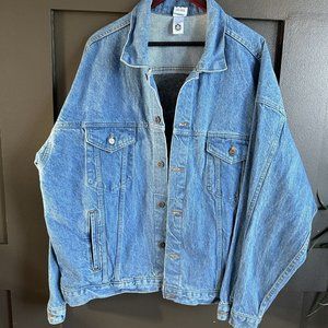 Vintage National Riffle Association Denim Jean Jacket Embosed NRA Size XL USA‎